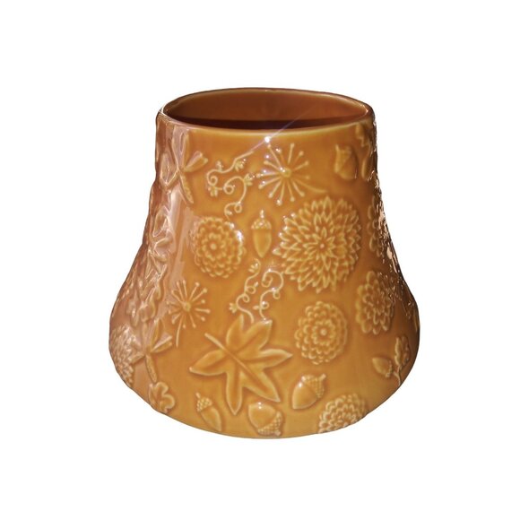 Hallmark Coral Orange Harvest Leaves and Acorns Fall Candle Shade Topper - Picture 3 of 8